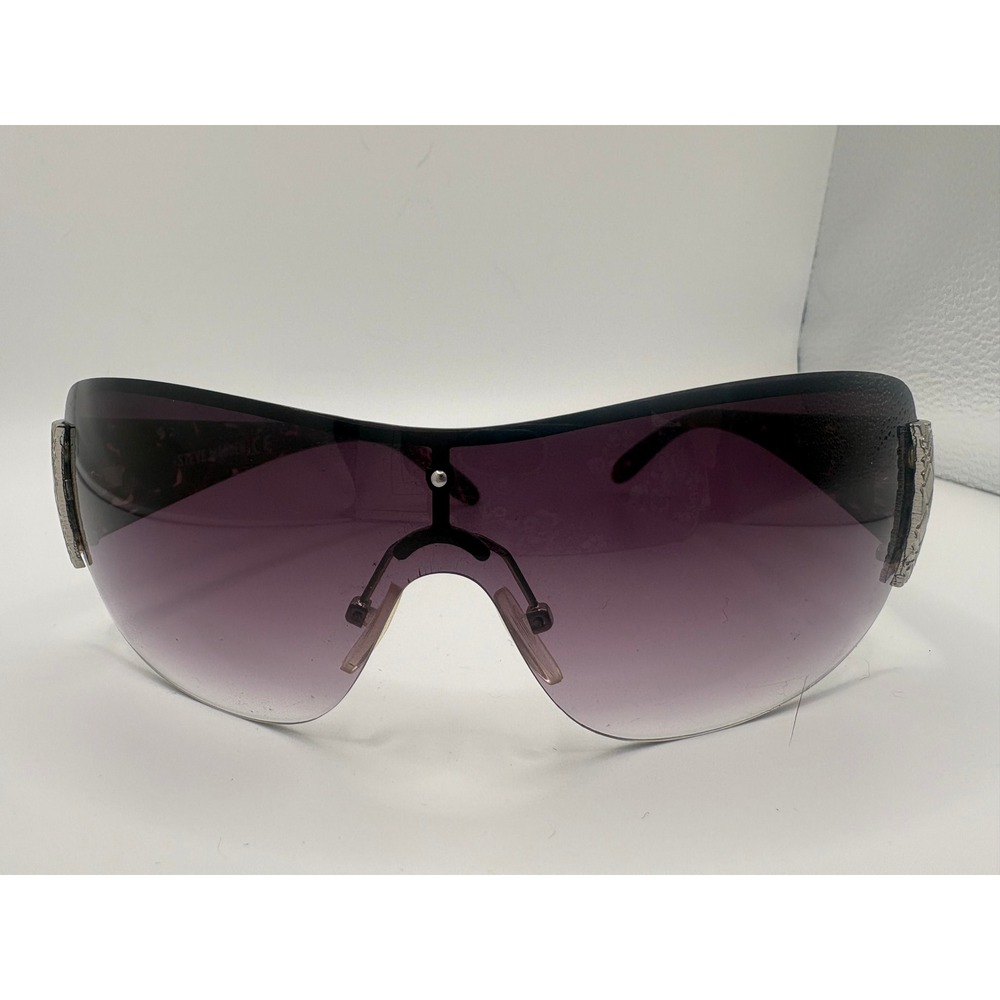 Steve Madden Shield Sunglasses Purple Gradient Rhinestone Tortoise HSSML0108-R